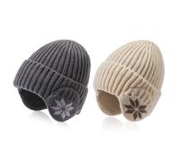 CVDYWDJIE 2 Stück Gehörschutz Warme Mützen, Fleece-Strickmützen, Winter-Radmützen, Winddichte Mützen, Skimützen, Outdoor-Thermoprodukte