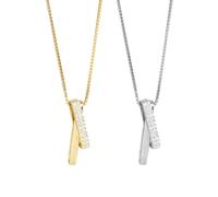 CVDYWDJIE 2 Stück Halsketten Mit Geometrischen Linien, Halsketten Mit Schlichtem Design, Vielseitige Anhängerketten, Damenhalsketten, Damenschmuck