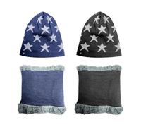 CVDYWDJIE 2 Stück Kindermützen Und 2 Stück Kinderschals, Warme Wintervorräte, Kältebeständiger Samtschal, Elastische Und Weiche Strickmütze