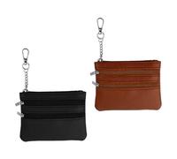 CVDYWDJIE 2 Stück Pu-Er-Geldbörse, Modische Einfache Geldbörse, Tragbare Münzbörse, Mini-Aufbewahrungstasche, Damen-Geldbörse