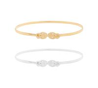 CVDYWDJIE 2 Stück Taillenketten Aus Metall, Modische Und Vielseitige Taillenketten, Dekorative Taillenketten Für Kleidung, Dünne Taillenketten Für Frauen, Elastische Taillenketten (Gold, Silber)