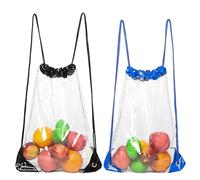 CVDYWDJIE 2 Stück Transparente Beutel Mit Kordelzug, Wasserdichter Rucksack Mit Kordelzug, Faltbarer Rucksack, Tragbare Aufbewahrungstasche, Aufbewahrungstasche Mit Großer Kapazität