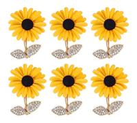 CVDYWDJIE 6 Stück Sonnenblumennadeln, Süße Blumennadeln, Bekleidungszubehör, Strassbroschen, Dekorative Broschen