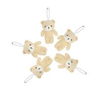 CVUTOVO 5 Stück 5 teiliges Mini Plüschbären Weiche Schlüsselanhänger Bärenanhänger Handliche Taschen Deko Tragbare Stofftier Figuren Kuschelige Teddybären für Schlüsselbund und