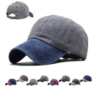 CWENDANER Unisex Vintage Basecap, Vintage Basecap Kappe, Waschbare Baseballkappe aus Baumwolle, Patchwork, Trucker Hut, Verstellbar Schildmütze Für Sport Reisen Drauße, Einheitsgröße(54, 60)