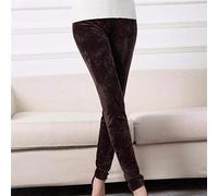 CWENROU Winter Damen Leggings,Winter Damen Mode Plus Samt Dick Dick Doppelseitige Kaschmir Leggins Warm Stricken Hohe Taille Stretch Sexy Braun Elegante Outdoor-Freizeit-Party Elegant, XXL