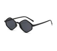 CWINAD Sonnenbrille Damen Rhombus klar blau Sonnenbrille unregelmäßig kleiner Rahmen Schutzbrille UV400, Schwarz, Einheitsgröße