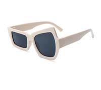 CWINAD Unregelmäßige quadratische Sonnenbrille, lustige Party-Sonnenbrille, asymmetrische Sonnenbrille, schwarze Sonnenbrille für Herren, Beige