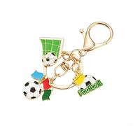 CWOQOCW Fußball-Schlüsselanhänger mit Ballfeld-Handschuh-Stollen-Charms, Metall-Fußball-Accessoire mit Gold-Finish, kompakter 900 cm Schlüsselanhänger für Rucksäcke, Taschen, als ideales Sportgeschenk