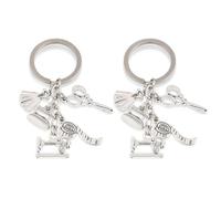 CWPFVQA 2 Stück Schneider-Schlüsselanhänger, Nähwerkzeug-Schlüsselanhänger, Kreative Schlüsselanhänger, Kleidungsdesign-Eingangsgeschenke, Abschluss-Gedenk-Schlüsselanhänger