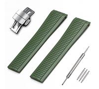 CWYTTZQ FKM Gummi-Armband für Patek Philippe Aquanaut 5164A 5167A PP-Silikon-Uhrenarmband, 21 mm, Ersatzzubehör, 21mm, Edelstahl, Kein Edelstein