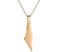 CWZZWS Accessoires 925 Sterling Silber Israel Halskette für Frauen und Männer, Israel Anhänger Halskette - Israel Map Anhänger Halsketten Country Geographie, Halskette für Patrioten