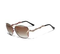 CWZZWS Damenbrille mit Farbverlaufsgläsern, Damen, großer Rahmen, polarisierte Sonnenbrille, Damen, UV400, Urlaub, übergroßer Farbton