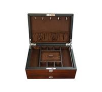 CWZZWS Juwelierschachtel Retro Juwelierschachtel Mehrschichtige Aufbewahrungsbox Ringohrring Halskette Armband Uhr kleine Schmuckstaierbox Holz Schmuckschachtel 11,81 Zoll (Glasfaser) Schmuck Display