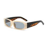 CWZZWS Mode Rechteck Sonnenbrille Frauen Männer PC Objektiv Rahmen Trending Leopard Rahmen Dekoration Brillen UV400
