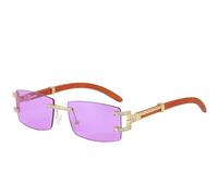 CWZZWS Neue 2025 Randlose Sonnenbrille Frauen Retro Rechteck Sonnenbrille Für Männer Vintage Framless Brillen UV400