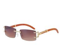 CWZZWS Neue 2025 Randlose Sonnenbrille Frauen Retro Rechteck Sonnenbrille Für Männer Vintage Framless Brillen UV400