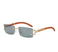 CWZZWS Neue 2025 Randlose Sonnenbrille Frauen Retro Rechteck Sonnenbrille Für Männer Vintage Framless Brillen UV400