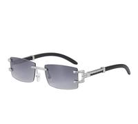 CWZZWS Neue 2025 Randlose Sonnenbrille Frauen Retro Rechteck Sonnenbrille Für Männer Vintage Framless Brillen UV400