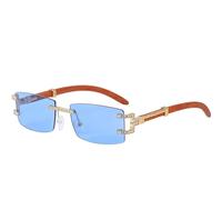 CWZZWS Neue 2025 Randlose Sonnenbrille Frauen Retro Rechteck Sonnenbrille Für Männer Vintage Framless Brillen UV400
