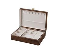 CWZZWS Schmuckschachtel Schmuckschachtel Einfacher Retro-Aufbewahrungsbox Ringohrring Halskette Armband Uhr Aufbewahrungsbox Holz Schmuckschachtel 13,38 Zoll Schmuckkoffer Organisator (Farbe: