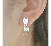 CXWK 925 Sterling Silber Katze Fisch Ohrstecker Für Frauen Geschenk Hypoallergen Sterling Silber Schmuck Verhindern Allergie