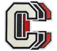 CXWLJL 3 Stück 11,4 cm bestickte Aufnäher, Buchstaben-Aufnäher für Kleider, Röcke, Hüte, Socken, Taschen, DIY-Zubehör - C