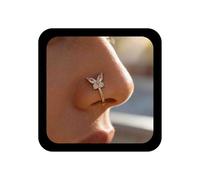 Cybche Boho Cz Schmetterling Clip Auf Nase Ring Gold Strass Schmetterling Nase Ring Kristall Schmetterlings Gefälschte Septum Ring U-förmigen Clip Auf Nase Stud Nase Ring Hoop Schmuck Für Frauen