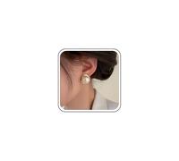 Cybche Boho Große Runde Perlenohrringe Hochzeit Perlenstecker Ohrringe Gold Große Perle Scheibe Ohrring Minimalistische Halbe Perlen Braut Ohrring Partei Prom Schmuck Für Frauen