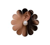 Cybche Boho Große Runde Perlenohrringe Hochzeit Perlenstecker Ohrringe Weiß Große Perle Scheibe Ohrring Minimalistische Halbe Perlen Braut Ohrring Partei Prom Schmuck Für Frauen