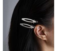 Cybche Boho Oval Metall Haarnadeln Clip Hohl Geometrische Kleine Haarspange Silber Seite Clips Minimalistische Haarspangen Dekorative Haar-Accessoires Für Frauen Kopfschmuck