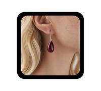 Cybche Boho Rubin Tropfen Ohrringe Glas Wassertropfen Ohrringe Rot Glas Tropfen Ohrring Acryl Tropfen Ohrring Aufgeblasen Wassertropfen Schmuck Für Frauen