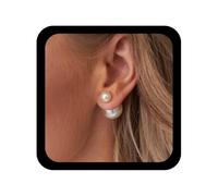 Cybche Vintage Perle Ohr Jacke Ohrringe Braut Perle Ohrringe Silber Perlen Ohrstecker Perlen Kugel Ohrring Vorne Zurück Schmuck Für Frauen