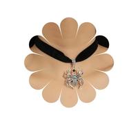 Cybche Vintage Schwarzer Samt Choker Halskette Silber Spinne Anhänger Halskette Punk Samt Spinne Halskette Schwarzer Samt Band Halskette Wildleder Kragen Halskette Kette Schmuck Für Frauen