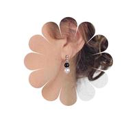 Cybche Vintage Zierliche Perlenohrringe Schwarz Weiß Perle Tropfen Ohrringe Hochzeit Silber Kleine Kugel Perle Ohrstecker Zart Minimalistischen Ohrring Schmuck Für Frauen