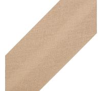 cyclingcolors 1x Schrägband aus 100% Baumwolle Breite 20 mm Länge 25 m Hochwertiges Einfassband Baumwollband Schrägband Ideal zum DIY, Intensives Beige