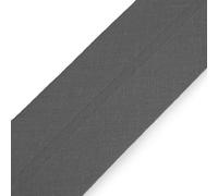 cyclingcolors 1x Schrägband aus 100% Baumwolle Breite 40 mm Länge 25 m Hochwertiges Einfassband Baumwollband Schrägband Ideal zum DIY, Mattgrau