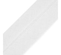 cyclingcolors 1x Schrägband aus 100% Baumwolle Breite 40 mm Länge 25 m Hochwertiges Einfassband Baumwollband Schrägband Ideal zum DIY, Weiß