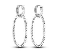 CYCUFF 925 Sterling Silber Hoop Ohrringe Bunte Cubic Zirkonia Schmuck Ohrringes für Frauen Set Ohrring Geschenke für Sie (Ovale Ohrringe mit Pavé-Schlangen-Ohrringen)