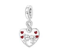 CYCUFF 925er Sterlingsilber-Anhänger, geeignet für Armbänder, Anhängerperlen, Anhängerketten, Schmuck, Geschenk für Frauen, Familie, Freunde (Anhänger Ewige Mutter-Tochter-Bindung)