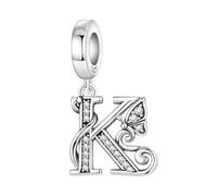 CYCUFF Schmetterlings Buchstaben Anhänger 925er Silber Anhängers für Armbänder und Halsketten Zirkonia-Schmuck Geschenk für Frauen Familie Freunde (Schmetterlings Buchstaben Anhänger-K)