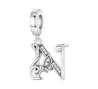 CYCUFF Schmetterlings Buchstaben Anhänger 925er Silber Anhängers für Armbänder und Halsketten Zirkonia-Schmuck Geschenk für Frauen Familie Freunde (Schmetterlings Buchstaben Anhänger-N)