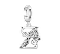 CYCUFF Schmetterlings Buchstaben Anhänger 925er Silber Anhängers für Armbänder und Halsketten Zirkonia-Schmuck Geschenk für Frauen Familie Freunde (Schmetterlings Buchstaben Anhänger-Z)