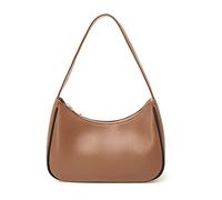 CYHTWSDJ Damen Shoulder Bags for Women, Cute Handbag Mini Clutch Purse with Zipper Closure Hobo Tote Handtasche, Kaffeefarben und Schwarz
