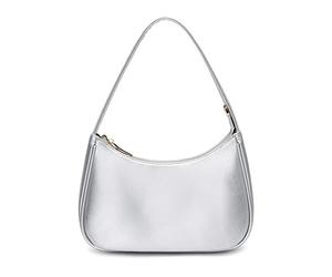 CYHTWSDJ Damen Shoulder Bags for Women, Cute Handbag Mini Clutch Purse with Zipper Closure Hobo Tote Handtasche, Silber Weiß 1