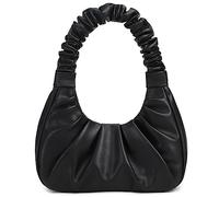 CYHTWSDJ Modische Hobo-Tragetasche, Mini-Clutch mit Reißverschluss, schwarz