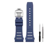 CYKLDS Uhrenarmband aus Silikonkautschuk, 25 mm, Schraubbefestigung, kompatibel mit Richard Mille RM035-25 mm Richard Mille Uhrenarmband, Blau