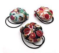 Cyleibe Armnadelkissen Handgelenk Nadelkissen Florales Vintage Nähmaschinen Nadelkissen Zum Nähen Zubehör DIY Handwerk （Rot Schwarz Grün 3 Stück）