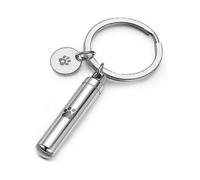 Cylinder Pet Ashes Keyring, Pawprint Dog Cat Tube Urn Memorial Keychain Cremation Ash Holder for Dogs And Cats