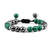 CYLRWSR Klassische Herren-Armbänder mit Häma-Perlen, 8 mm, natürliches Tigerauge, Lavastein, Armbänder und Armreifen, handgefertigt, für Damen, 19cm, Stein, Achat